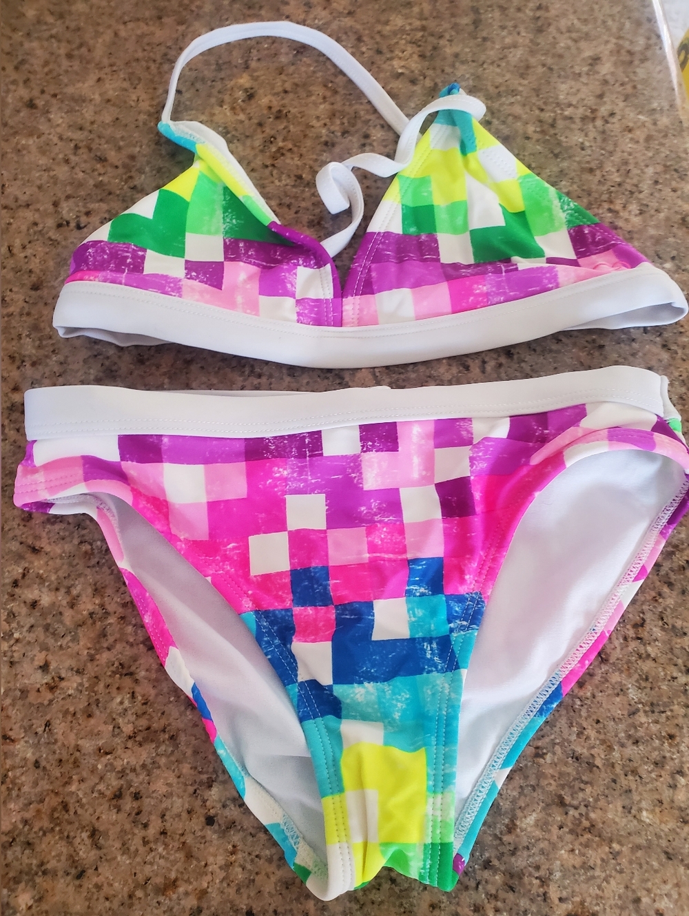 Kids girl swimsuit 2pcs size 10-12 multicolored